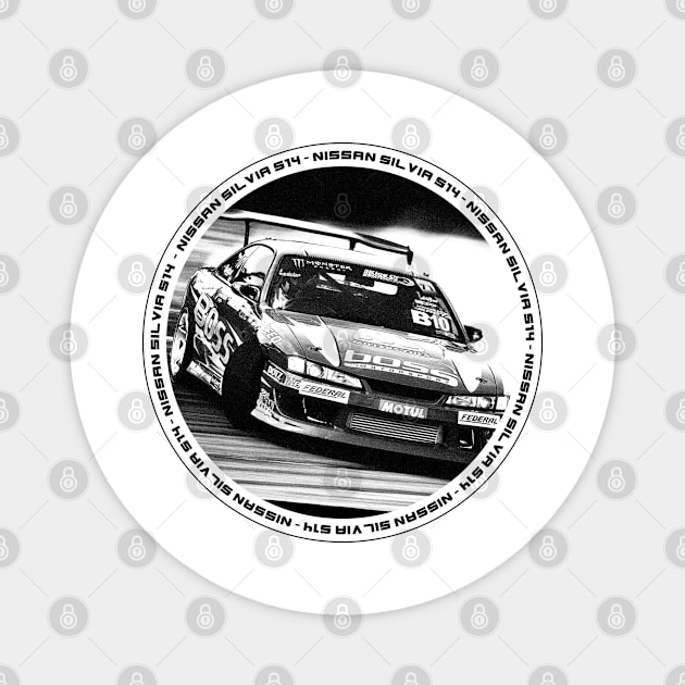 NISSAN SILVIA S14 KOUKI Black 'N White 4 Magnet by Cero